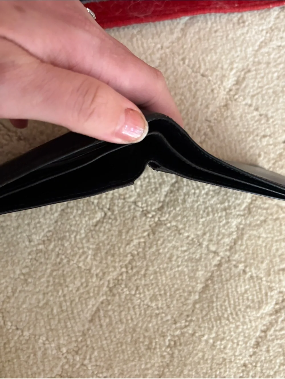Cartier Black Leather Bi-Fold Wallet with Gold Logo